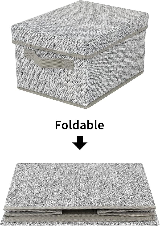 SAYS Small Storage Bins with Lids, Fabric Storage Boxes