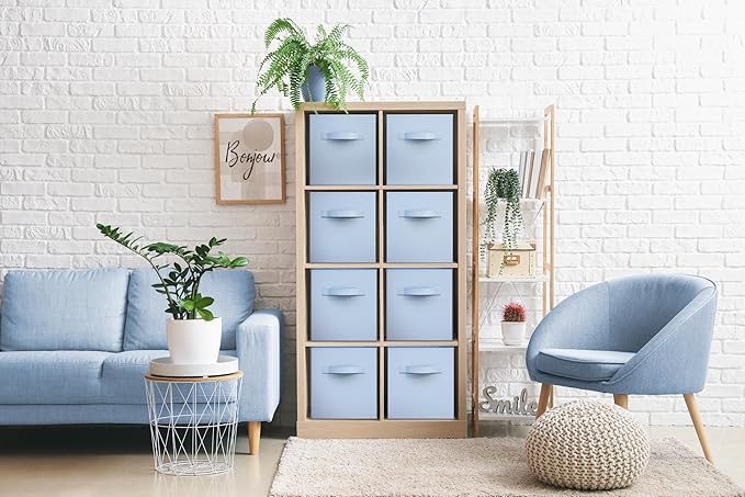 Sorbus Fabric Storage Cubes - 8 Foldable Storage Bins for Organizing Pantry, Cubbies, Toy Box - Clothes Storage & Closet Organizer
