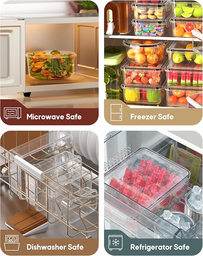 70 PCS Food Storage Containers with Lids Airtight, (35 Lids & 35 Containers) Leak proof Containers Set for Kitchen, Meal Prep, BPA-Free