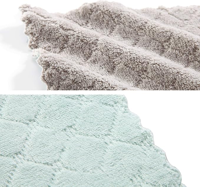 Hypermotion Microfiber Cleaning Cloth, Kitchen Towels, Double-Sided Microfiber Towel Lint Free Highly Absorbent Multi-Purpose Dust and Dirty Cleaning Supplies for Kitchen Car Cleaning. Pack of 12