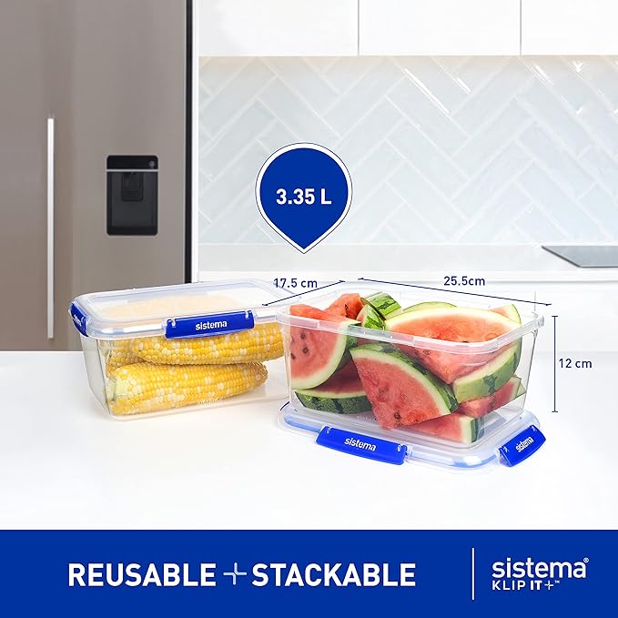 KLIP IT+ 3.35L Rectangle Food Storage Containers (3-Pack)