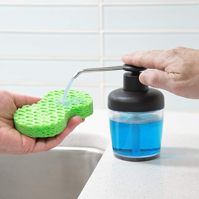 PrepWorks Soap Pump, 9 Ounce – Multicolor, Stylish and Convenient Soap Dispenser for Kitchen or Bathroom