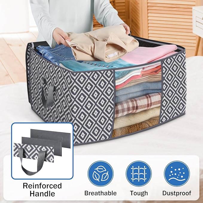 Direct 100L, 4 Pack, Storage Containers, Grey