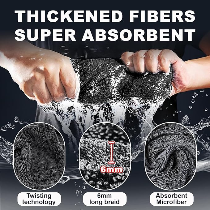 2-Pack Car Drying Towel (28" x 36"),1500 GSM Double Sided Microfiber Towels for Cars,Trucks, SUV.Highly Absorbent,Leaving no Marks,no Shedding,Easy to Clean