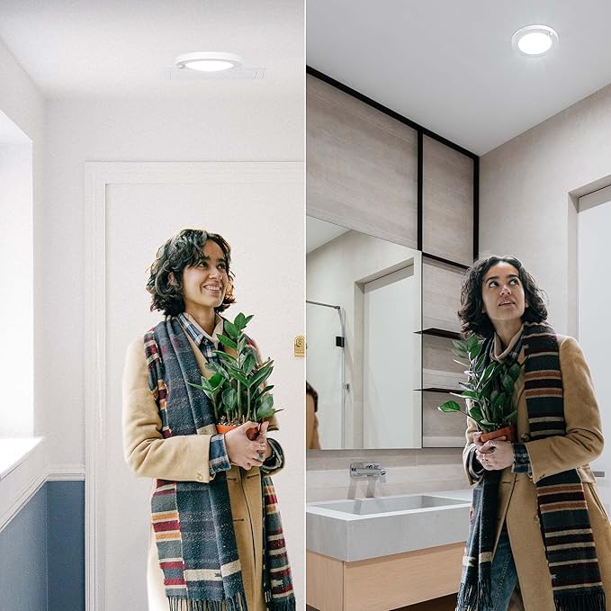 ZAGO LED 6" 120 Volts Closet Light Wired, PIR Motion Sensor Ceiling Disc Light, 15W, 1100 Lumens, CRI>80, 5000K Daylight White for Closet, Laundry, Garage, Pantry, Wet Location, ETL, White, 2 Packs