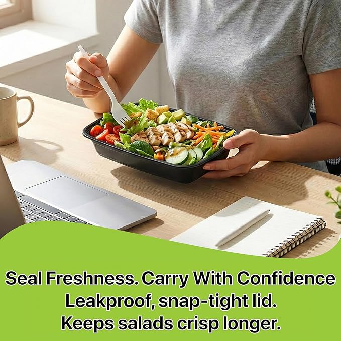 Meal Prep Containers [150 Set] x [28 oz] with Lids, 1 compartment, Stackable, Reusable, Leakproof, Food Safe, Microwave, Freezer & Dishwasher Safe for Food Prep Storage Bento (150 Set, 28 oz)
