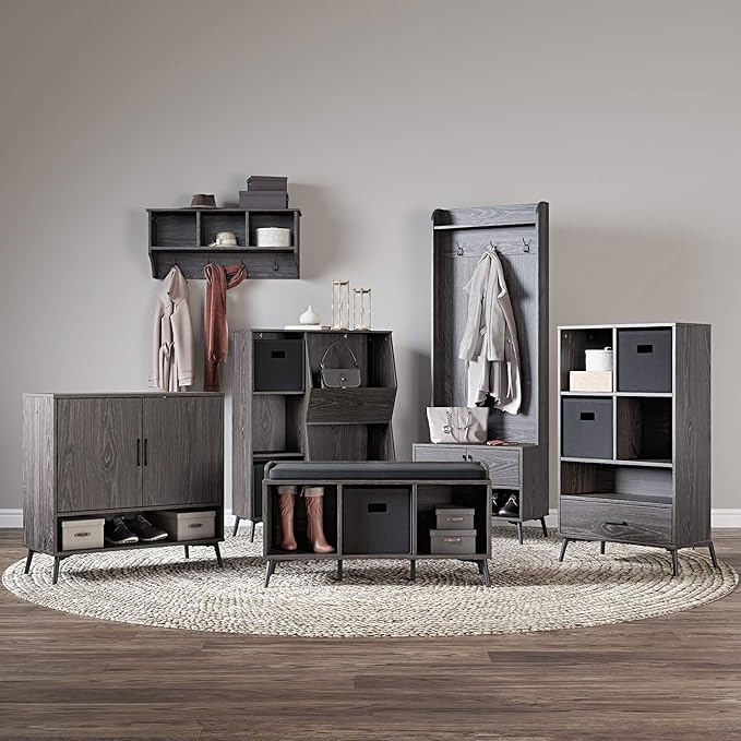 Folding Storage Bins with Handles Black Cube Storage Organizer for Closet