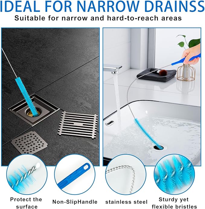 Dryer Vent Cleaner Kit，Refrigerator Coil Cleaning Brush，Includes Dryer Vent Brush, lint Brush for Dryer, Drain Cleaning Brush