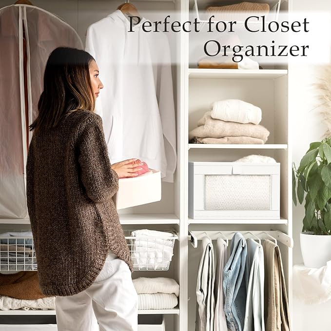 6 Pack Linen Closet Organizers and Storage, White