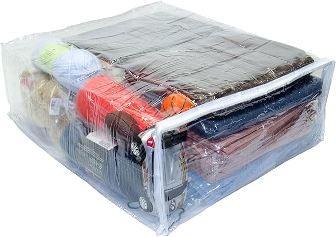 5-Pack X-Large (20" x 23" x 8") Heavy Duty Vinyl Zippered Storage Bags (Clear)