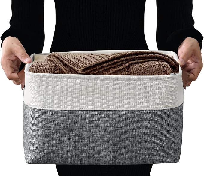 Storage Bins, Slate Grey & White, 4 Pack