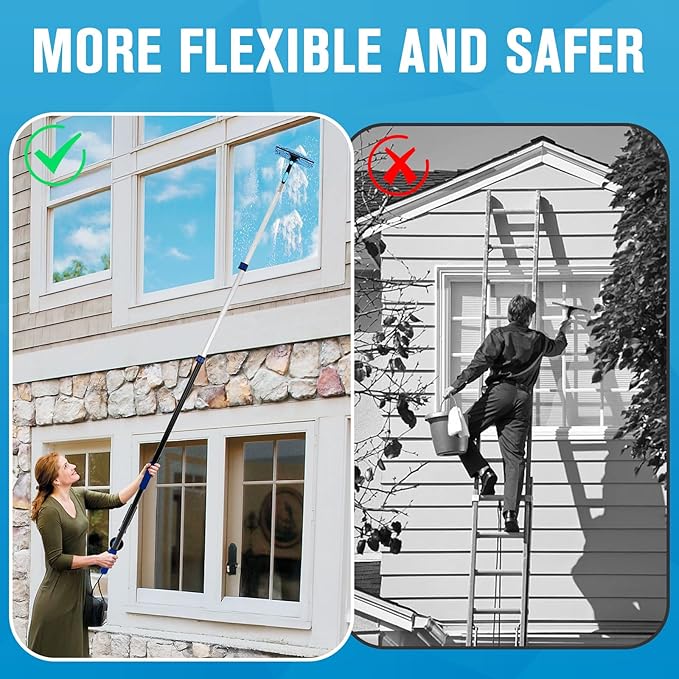 Cobweb Duster with Extension Pole, 20Ft Ceiling Fan Cleaner Duster, High Ceiling Duster Kit with 5-12Ft Telescoping Extension Pole