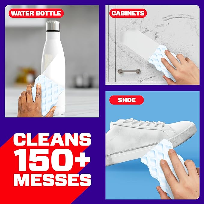 Mr. Clean Magic Eraser Sponge, All Purpose Cleaner, Cleaning Scrubber, Wall, Sneaker, Kitchen, Bathroom, Shower Cleaning Supplies, Melamine Sponge