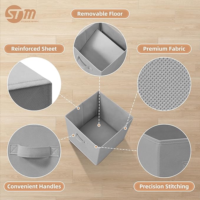 STORAGE MANIAC Storage Cubes, 6-Pack Grey