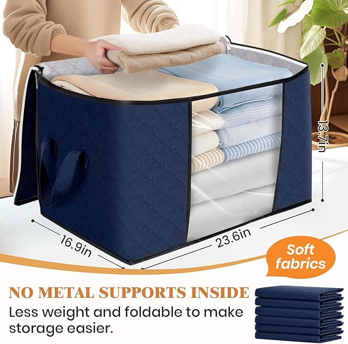 Fab totes 24 Gallons Clothes Storage, 4 Pack,Blue