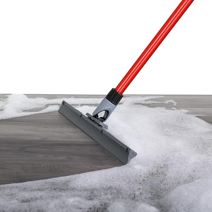 Heavy Duty Floor Squeegee for Concrete and Tile Floor - Silicone Squeegee Broom Floor Scrubber