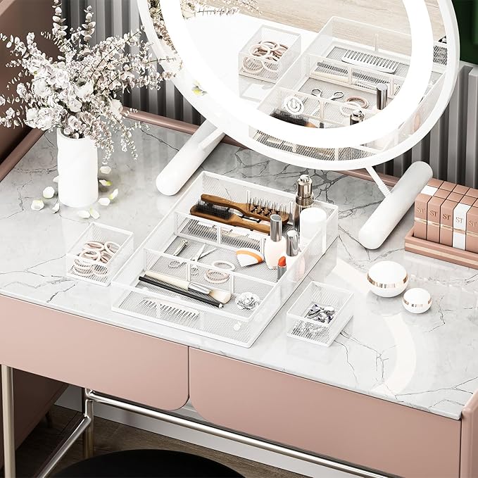 3 Packs White Desk Drawer Organizers