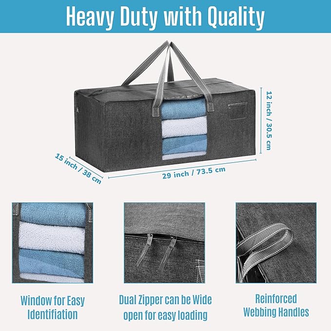 10 Pack Heavy Duty Moving Bags, Packing Bags with Clear Window