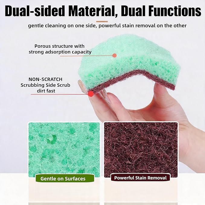 3 Kitchen Sponges+ 5 Striped Green Microfiber Cleaning Cloths, Absorbent Lint-Free Reusable for Kitchen Dishes, Quick-Drying Gentle on Surfaces