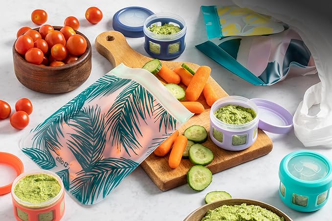 Ello Reusable Condiment Containers with Screw-on Leak Proof Lid | Perfect for Salad Dressing Sauce Dips Lunchbox Picnic Travel Bento Box | BPA-Free