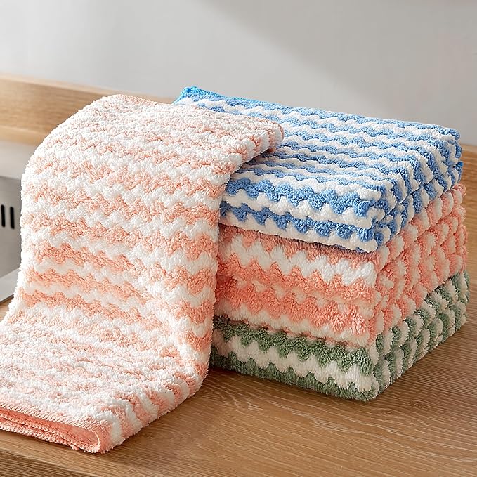 JOYMOOP 5 Pack Microfiber Cleaning Cloth, All-Purpose Microfiber Towels, Absorbent Streak Free Lint Free Rags for Cleaning Reusable and Washable Towels - 11.81" x 11.81"