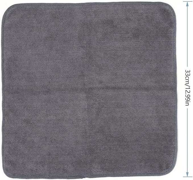 HAWOK Microfiber Cleaning Cloths with Poly Scour Scrub Side, 13 x 13 inches, 50 Pack, Glass Car Window Dish Cloths, Reusable and Machine Washable, Lint-Free, Dark Gray