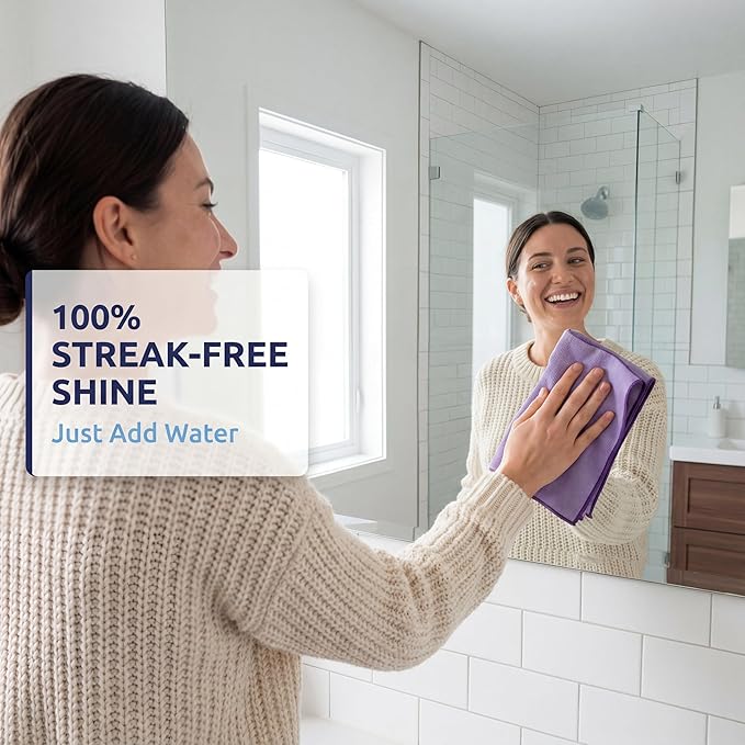 Pure-Sky Microfusion Window Thickened Magic Cleaning Cloth - Microfiber Streak Free Cleaning Cloths Reusable Magic Cleaning Wipes for Windows Glass