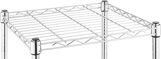 2-Wire Shelving Unit, Metal Storage Shelves, Stacking Shelf with Basket