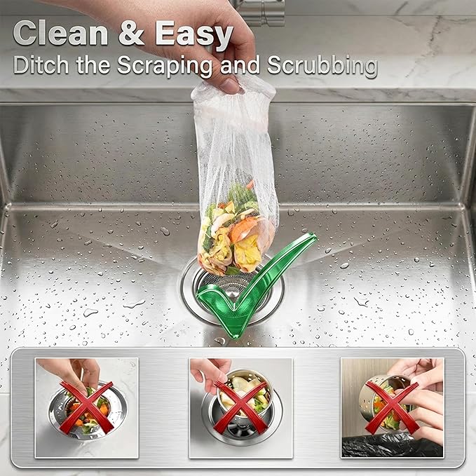 200 PCS Kitchen Disposable Sink Strainer Mesh Bag, Anti-Clogging Essentials Sink Filter Nets Drain Nets for Kitchen Sink All Drain Sinks Scalability