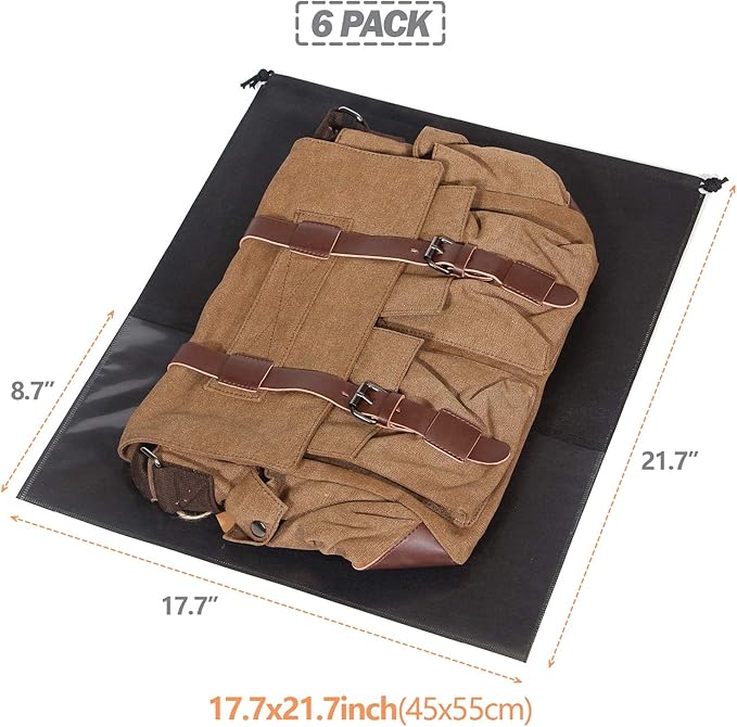 DIOMMELL Set of 6 Dustproof Drawstring Bags Dust Covers Large Non-Woven Fabric Cloth Storage Pouch String Bag for Handbags Purses