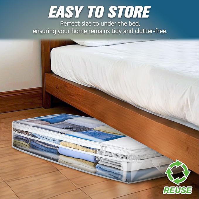 20 Gallon Under Bed Storage Containers, Underbed Clothing Storage Bins