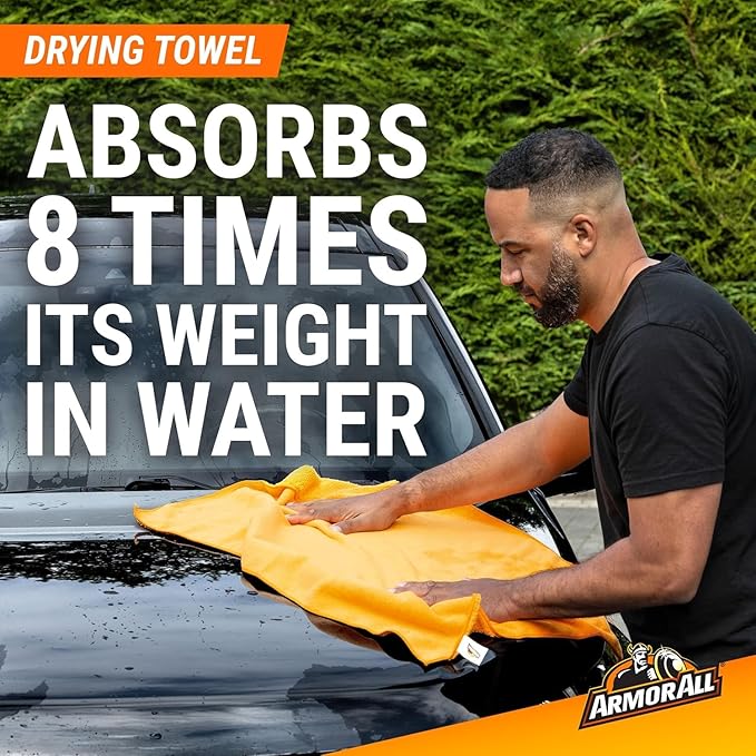 Armor All Car Wash and Car Interior Cleaner Kit, Includes Towel, Tire Foam, Glass Spray, Protectant Spray and Cleaning Spray, Multicolor, 5 Count