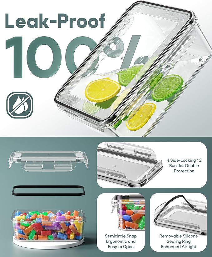 70 PCS Food Storage Containers with Lids Airtight, (35 Lids & 35 Containers) Leak proof Containers Set for Kitchen, Meal Prep, BPA-Free