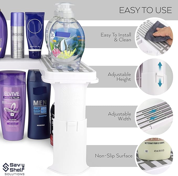 Expandable Under Sink Organizer and Storage I Bathroom Under the Sink Organizer