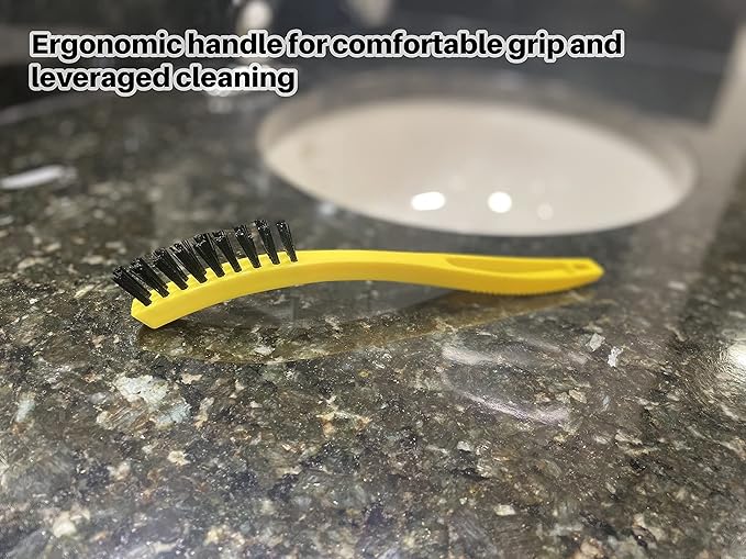 Rubbermaid Commercial Products Tile and Grout Brush, Black, Cleaning Scrubbing Brush, Multi-Surface for Grout, Bathrooms, Kitchens, Countertops, 8.5" (Pack of 2)
