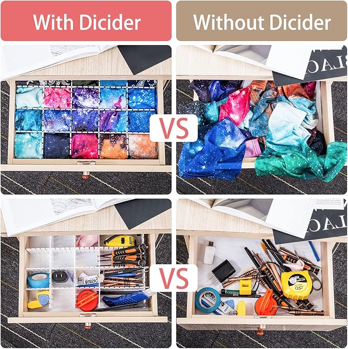 45 Pack Drawer Dividers, Dresser Black