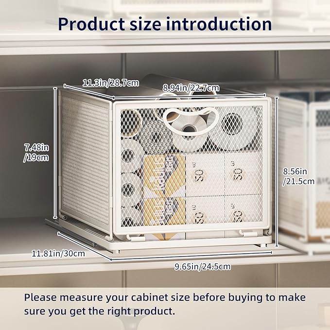 Pull Out Cabinet Organizer, 9.6" W x 11.8" D x 8.4" H