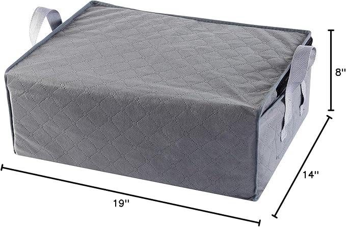 Storage Clothes Bins Closet Bags - 35L Containers Organizer Boxes Clothing Bin Organization for Organizing Blanket Pillow Sheet Sweater, Foldable Bedroom Small Storage Totes With Lids Zipper, 6pc Pack