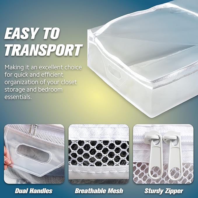 20 Gallon Under Bed Storage Containers, Underbed Clothing Storage Bins