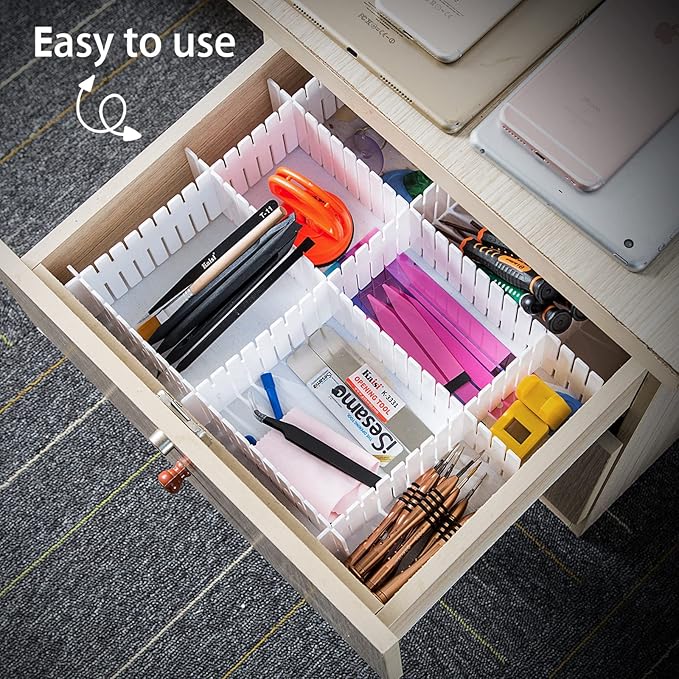 45 Pack Drawer Dividers, Dresser Black