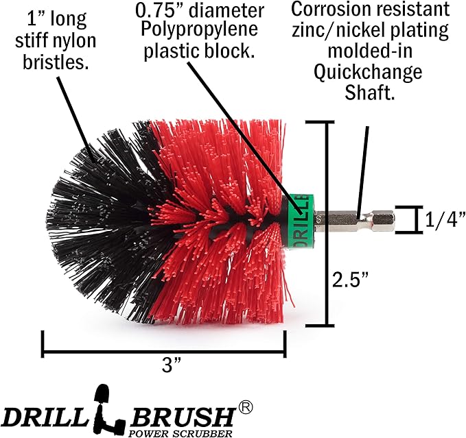 Outdoor Small Scrub Brush - Patio Cleaning Scrub Brush - Concrete Pools Cleaning Brush - Garden Statue Cleaning Tools - Monuments and Headstone Restoration Kit - Granite Cleaning Brush for Home Use