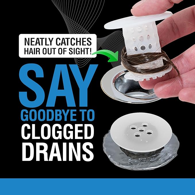 TubShroom Bathtub Drain Hair Catcher – In-Drain Tub Strainer & Clog Prevention Protector, Fits Standard 1.4”–1.75” Tub Drains, Easy Clean