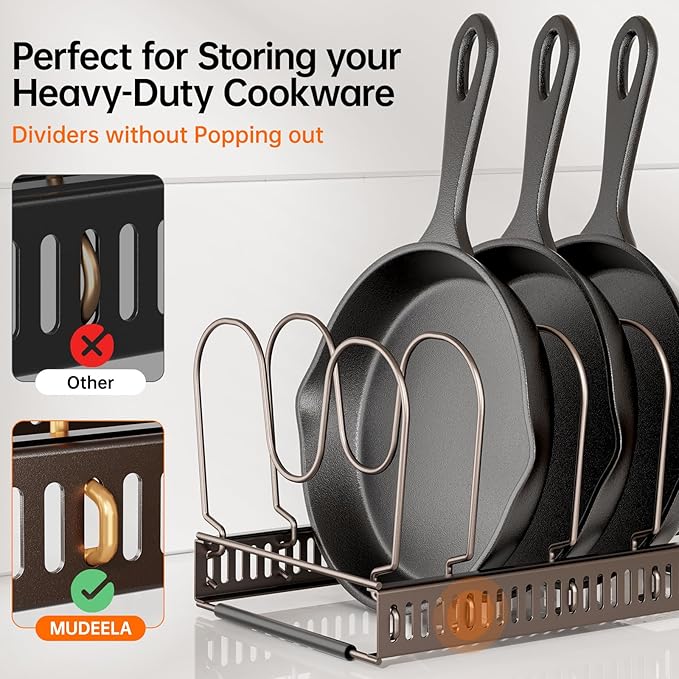 Pots and Pans Organizer under Cabinet, Cutting Board Organizer