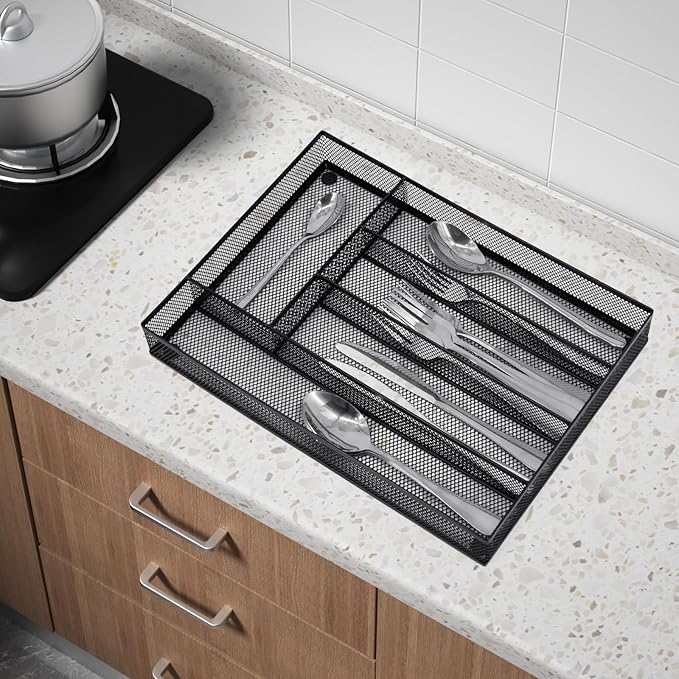 Silverware Drawer Organizer, Black