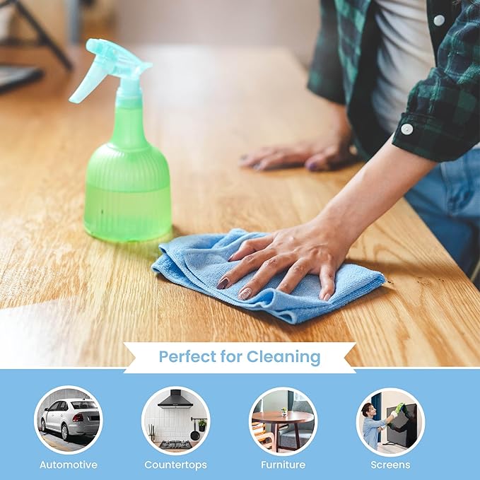 A&A Wiping Cloth- Microfiber Cleaning Towel, Super Absorbent Blue Microfiber Towels, Perfect for House, Cars, Windows, Gym and Office, Blue Microfiber 16x16 Towels, Pack of 180 Pieces