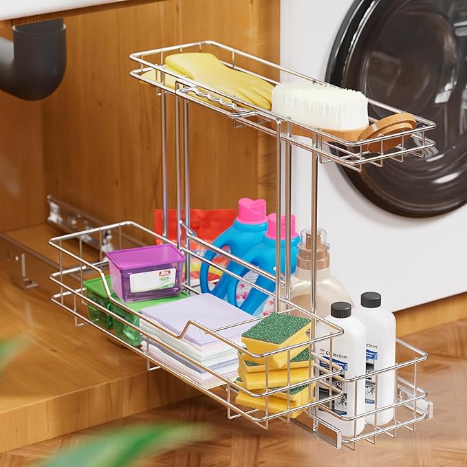 2 Tier Under Sink Organizer 11" W X18 D