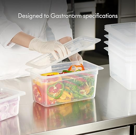 6-Pack 1/3 Size 6" Deep Food Pan with Handled Lid