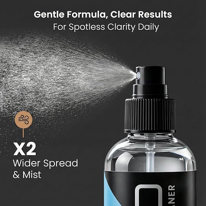 EVEO Eyeglass Cleaner Spray - No Streaks Technology with Microfiber Cleaning Cloth- Glasses Cleaning Kit