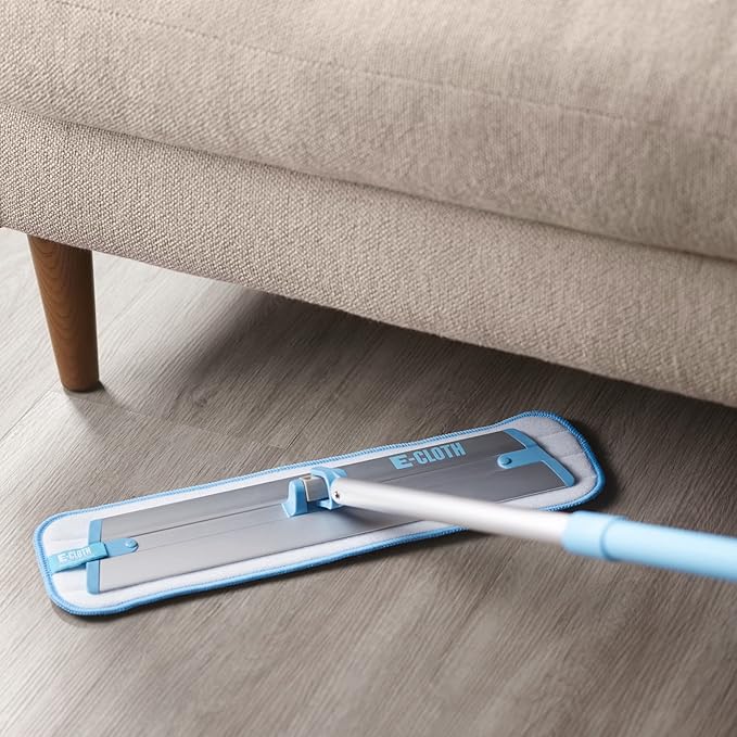 E-Cloth Deep Clean Microfiber Mop - Reusable Mop Pad for Home Cleaning, Hard Floors, Wood, Tile or Laminate, Use Wet for Cleaning or Dry for Dusting, No Refills or Spray Needed, Extra Replacement Head