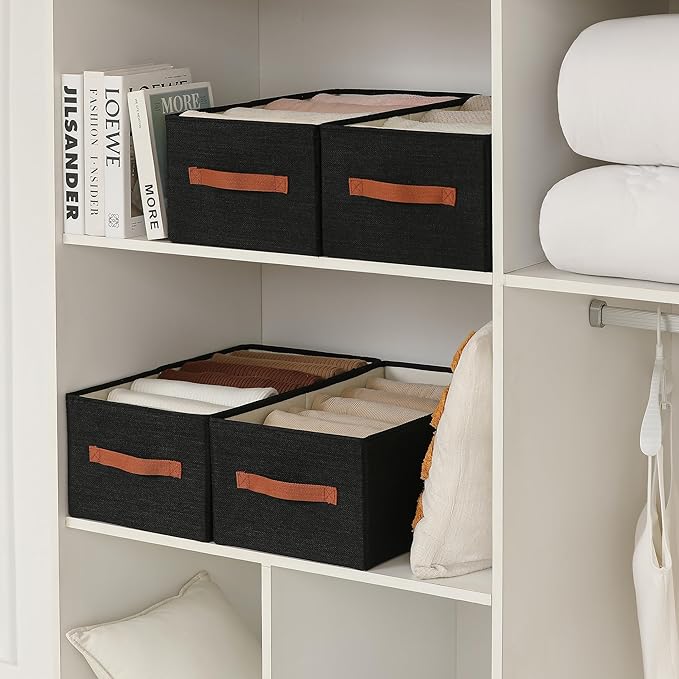 Linen closet organizers and storage, Black, 18½"x11"x8½"
